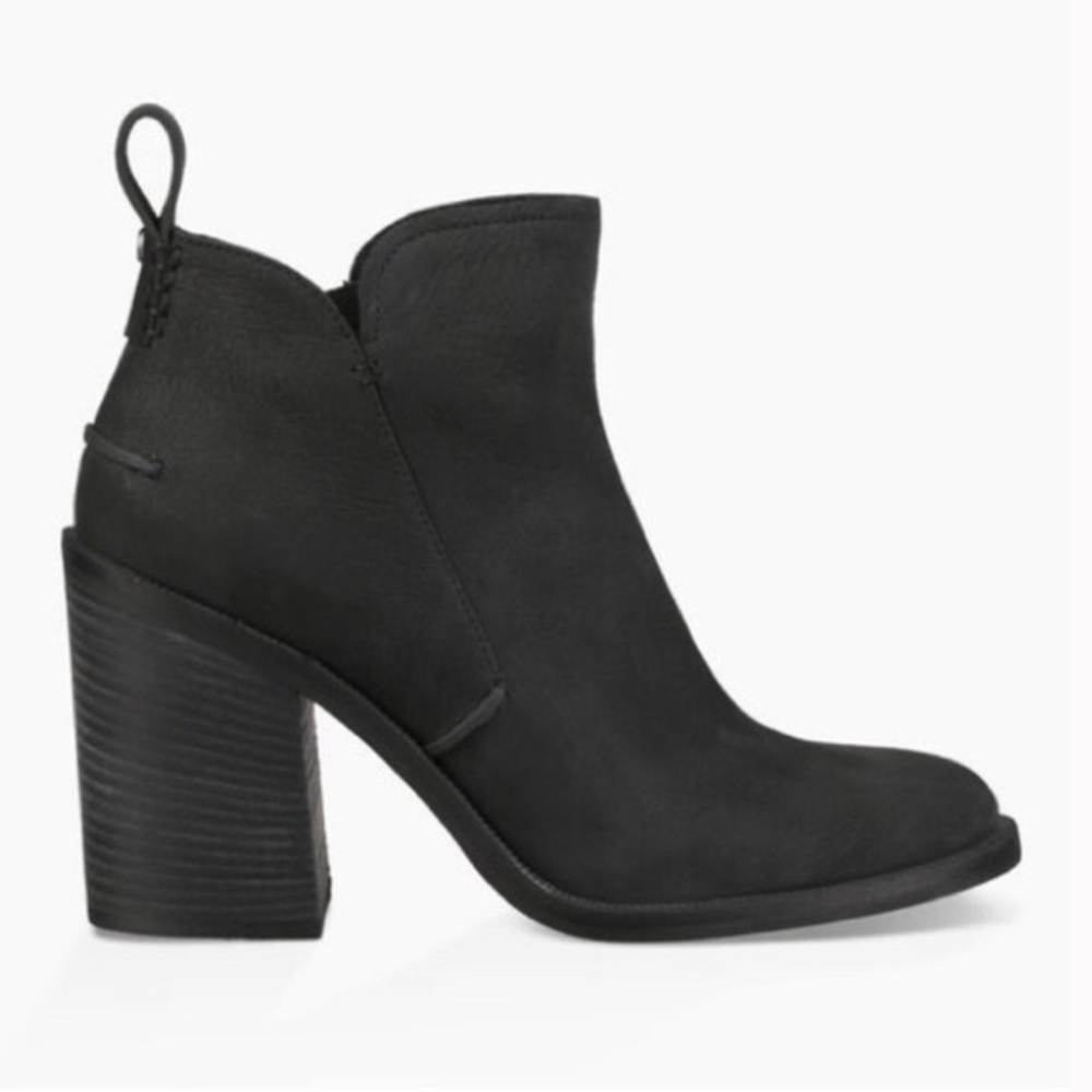 Ugg Black suede Pixley block heel boots ankle